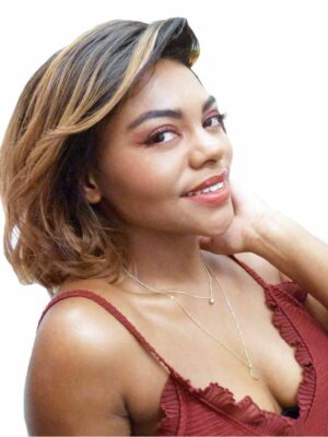 Short Ombre Curly Bob Body Wave Wig, Human Hair