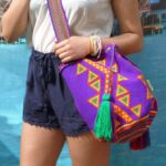 Purple Multi-Coloured Wayuu Mochila Bag - 100% cotton