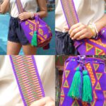 Purple Multi-Coloured Wayuu Mochila Bag - 100% cotton