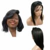 "Kenya" Afro Relaxed Yaki Straight lace front wig short - 100% Remy Human Hair