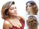 Short Ombre Curly Bob Body Wave Wig, Human Hair